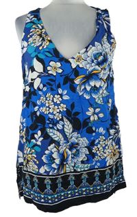 Dámska safírovo-čierna kvetovaná blúzka F&F