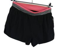 Dámské černo-šedo-růžové šusťákové sportovní funkční kraťasy Decathlon