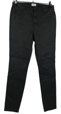 Dámsky čierny potiahnuté ý skinny nohavice Only