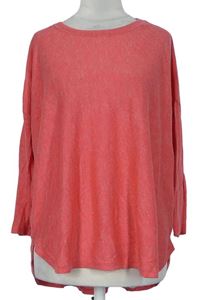 Dámsky ružový melírovaný ľahký sveter