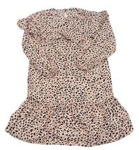 Svetloružové ľahké šaty s leopardím vzorom George
