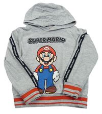 Sivá mikina so Super Mario a kapucňou