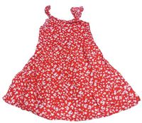 Červené kvetinové plátenné šaty Primark