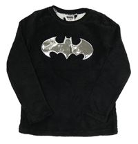 Čierna chlpatá mikina s Batmanem