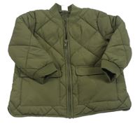 Khaki šusťáková prošívaná zateplená bunda H&M