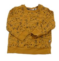 Horčicová mikina so zvířátkyLiegelind