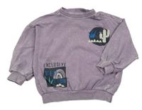 Fialová oversize mikina s potlačou George