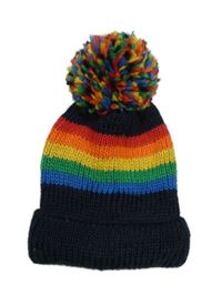 Tmavomodro-farebná čapica s prúžkami a brmbolcom F&F vel.98-116