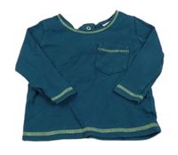 PEtrolejové tričko s vreckom Next