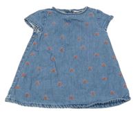 Modré riflové šaty s duhami Next