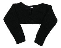 Čierne trblietavé huňaté bolerko