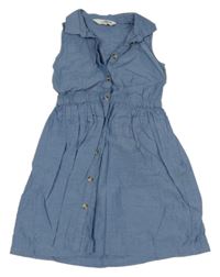Modré plátenné šaty H&M