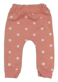 Ružové bodkovaná é baggy tepláky