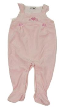 Světlerůžové sametové dupačky so srdiečkom Ergee