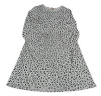 Sivo-ružové bavlnené šaty s leopardím vzorom