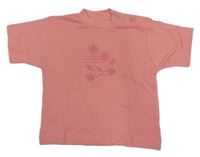 Ružové tričko s kvietkami