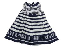 Bielo-tmavomodré pruhované šaty C&A