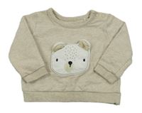 Béžová mikina s 3D medvědem Tu