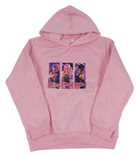 Ružová mikina s K-Pop a kapucňou