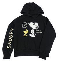 Černá mikina se Snoopym a kapucí