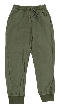 Khaki cuff kalhoty Next