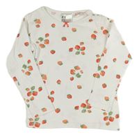 Bílé pyžamové triko s jahodami H&M