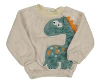 Svetlobéžová chlpatá mikina s dinosaurom Shein