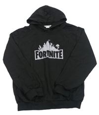 Čierna mikina s potlačou a kapucí - Fortnite