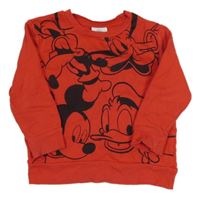 Červená mikina s Mickeym Disney