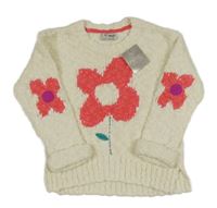 Nové - Smetanový svetr s kytičkami Next