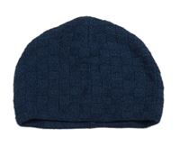 Tmavomodrá pletená vzorovaná čepice M&Co.