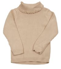 Svetloružový rebrovaný svetrový rolák George