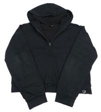 Čierna prepínaci crop mikina s kapucňou George