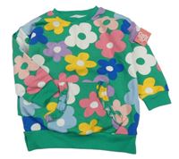 Nové - Zeleno-barevná květovaná mikina Matalan