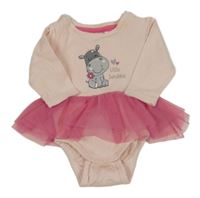 Růžové body s hrochem a tylovou sukní Ergee