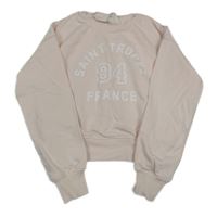 Svetloružová crop mikina s nápisom H&M