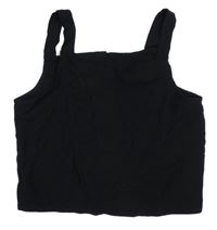 Čierny crop top s gombíkmi C&A