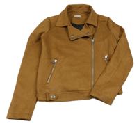 Hnědý semišový crop křivák 