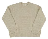 Svetlobéžový sveter s pleteným vzorom H&M