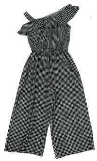 Čierno-biely kockovaný culottes overal George