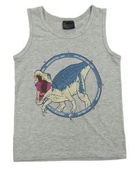 Sivé melírované tielko s dinosaurom