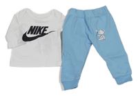 2set - Biele triko Nike + svetlomodré tepláky s medvedíkom
