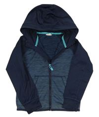 Tmavomodro-modrá prepínaci športová mikina s kapucňou H&M