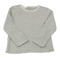 Bílo-černé pruhované triko H&M