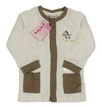 Nové - Bielo-hnedá prepínaci mikina so zebrou Baby But