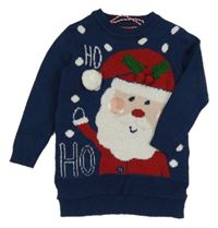 Tmavomodrý sveter so Santou