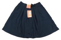 Nové - Tmavomodrá tepláková kolová sukňa M&S