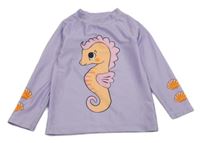 Levandulové UV triko s mořským koníkem 