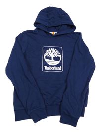 Tmavomodrá mikina s logem a kapucí Timberland