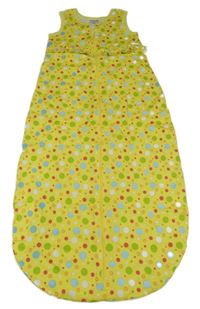 Žlutý bavlněný spací pytel s puntíky a volánky